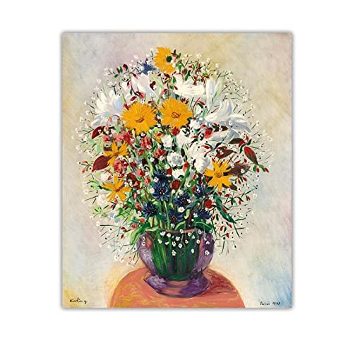 Blumenbilder auf Leinwand,verschiedene Blumen Natur Druck auf Leinwand,Bild auf Leinwand Vlies Wandbild Wohnzimmer Wanddekoration 60x75cm(24x30in) Rahmenlos von LKLKLK