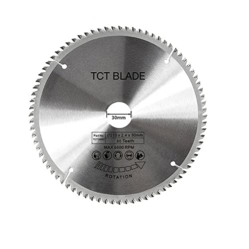 LKLNCXC Sägeblatt 210x30mm Kreissägeblatt 24T 48T 60T 80T TCT Sägeblatt Hartmetallbestückte Holztrennscheibe for Elektrowerkzeuge, 210x30x80T(210x30x80T) von LKLNCXC