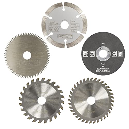 LKLNCXC Sägeblatt 85mm Cutting Tool Saw Blades for Power Tool Circular Saw Blade for Wood HSS Saw Blade Cutter Circular Mini Saw Blade,3PCS 85x15 Metal(5PCS 85x15mm) von LKLNCXC