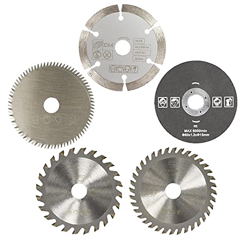 LKLNCXC Sägeblatt 85mm Cutting Tool Saw Blades for Power Tool Circular Saw Blade for Wood HSS Saw Blade Cutter Circular Mini Saw Blade-3PCS 85x15 Diamond(5PCS 85x15mm) von LKLNCXC