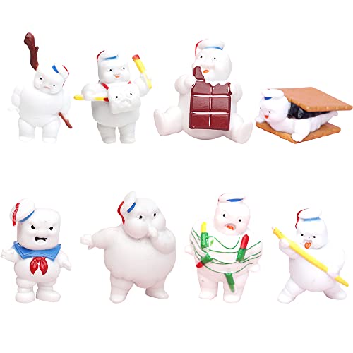 Ghostbuster Mini Figuren Set, LKNBIF 8 Stück Ghostbuster Figures, Ghostbusters Geburtstag Dekorationen Ornamente Cupcake Figuren Action Figures Statue Cartoon Kuchenaufsätze Cake Topper für Kinder von LKNBIF