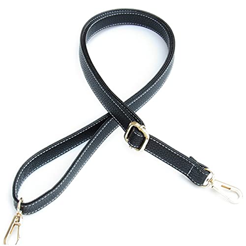 LKSGJSNB 55" Schwarzes verstellbares PU-Lederband Ersatzarmband for Damenhandtasche, Umhängetasche, weiße Linie(Wide 1.0 cm) von LKSGJSNB