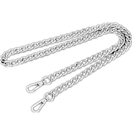 LKSGJSNB Breite 1 cm DIY Eisen Silber Metall Kettenriemen Handtaschenketten Zubehör Geldbörse Riemen Schulter Cross Body Ersatzriemen(Length 23") von LKSGJSNB