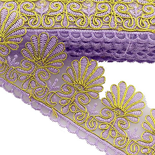 LKSGJSNB Spitzenbesatz, Spitzenstoff, DIY-Bastelarbeiten, Nähdekoration, Zubehör for Kleidungsstücke, Quaste, Spitzenbesatz, Gurtband(Light Purple) von LKSGJSNB