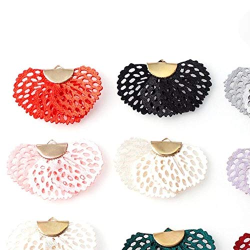 ALENAOO Mehr Style Mix 10 Stück/Lot Lace Bow Silk Flower Charm Quaste für DIY Ohrring Halskette Schmuck Making Findings, 26MM von LLAAIT