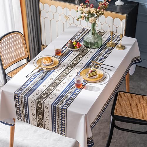 LLATUAN Gartentischdecke,90x90cm,Large Rectangular Oilcloth PVC Wipe Clean Tablecloth Wipe Clean Tablecloth-Luxury Waterproof and Wipeable von LLATUAN