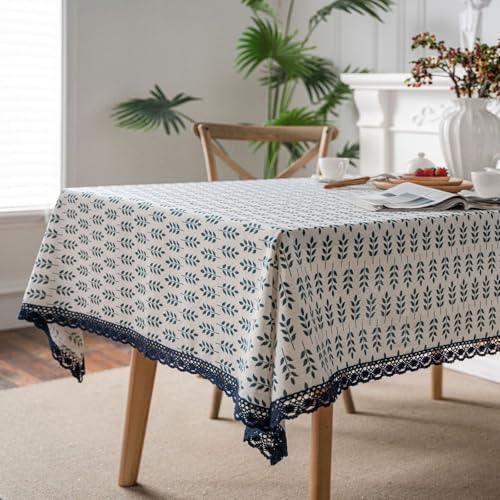 LLATUAN Indoor Tischdecke,140x250cm,Tischdecke Baumwolle und Leinen, Abwaschbare Tischdecke Staubdicht, Große Tischdecken für Küchentisch Gartenpicknick Tischdecke von LLATUAN