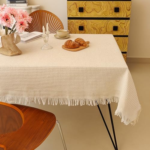 LLATUAN Indoor Tischdecke,90x210cm,Baumwollleinen Tischdecke,Abwaschbar Fleckschutz pflegeleicht abwaschbar, Für Deko Hochzeit Hotel Restaurant Cafe Gastronomie von LLATUAN