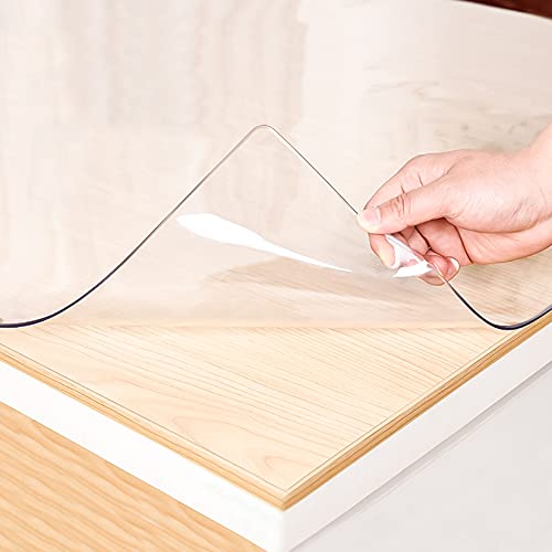 Tischmatte, transparente Kunststoff-Schreibtischauflage, Schutzunterlage, PVC-Tischdecke, wasserdicht, abwischbar, Möbelauflage für Küche, Esstisch, Couchtisch, Computertisch (2,0 mm, 60 x 140 cm) von LLDSB026