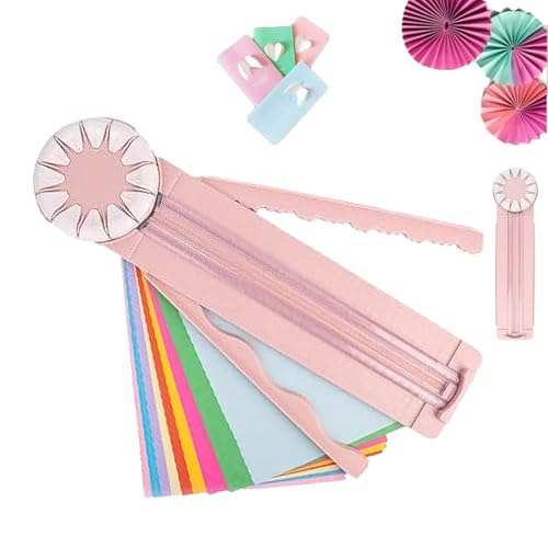 Cofpecialize Paper Craft Edge Cutter, 12 in 1 Paper Edge Cutter, Cardboard Cutter for Kids, Rolling Paper Cutter with 12 Cutting Types, Multifunctional Paper Cutter Machine with Measurements (Pink) von LLELEMAMO