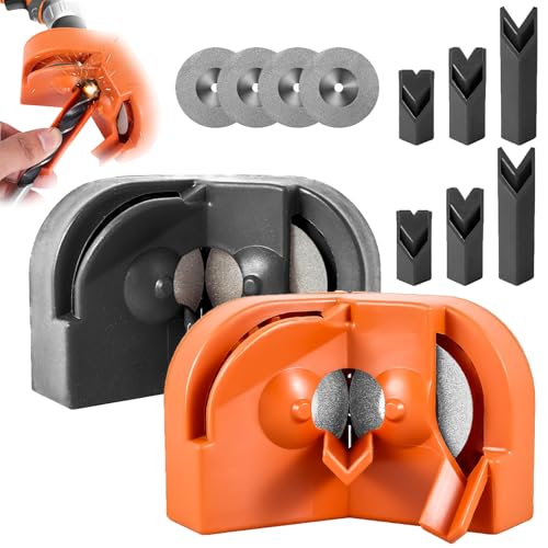 Drill Bit Sharpener, Multipurpose Drill Bit Grinding Sharpener, Drill Bit Sharpening Tool Jig for All Bits, Afilador De Brocas Para Metal With 2 Grinding for Hss Masonry Carbide Metal (2Pcs-Mix) von LLELEMAMO