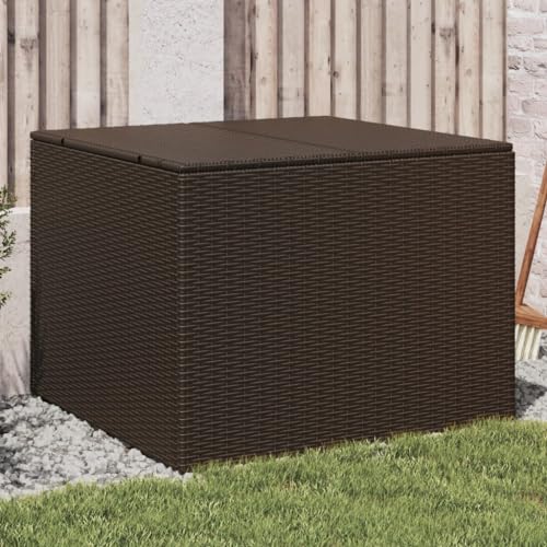 Aufbewahrungsboxen für den Außenbereich, 291 l, Polyrattan, Braun von LLEZKBR