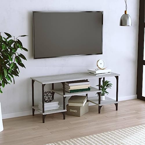 Entertainment Centers & TV-Ständer, TV-Schrank, Grau, Sonoma, 102 x 35 x 45,5 cm, Holzwerkstoff von LLEZKBR