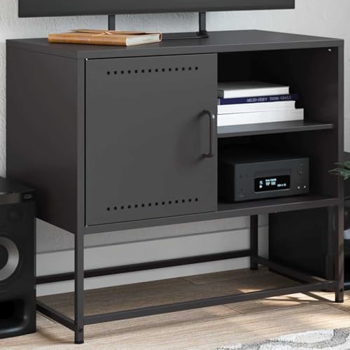 Entertainment Centers & TV Stands-TV Cabinet Black 68x39x60.5 cm Steel von LLEZKBR