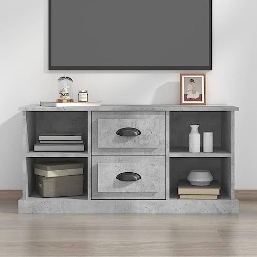 Entertainment Centers & TV Stands-TV Cabinet Concrete Grey 99.5x35.5x48 cm Holzwerkstoff von LLEZKBR