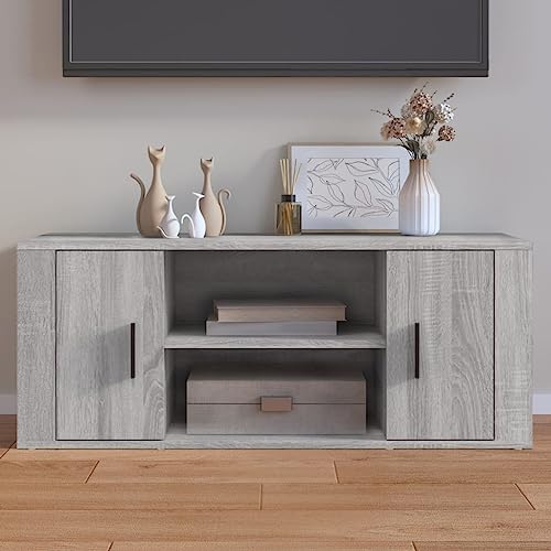 Entertainment Centers & TV Stands-TV Cabinet Grey Sonoma 100x35x40 cm Holzwerkstoff von LLEZKBR