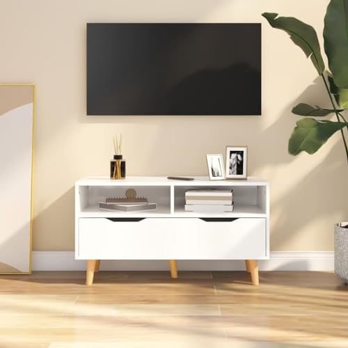 Entertainment Centers & TV Stands-TV Cabinet High Gloss White 90x40x48.5 cm Holzwerkstoff von LLEZKBR