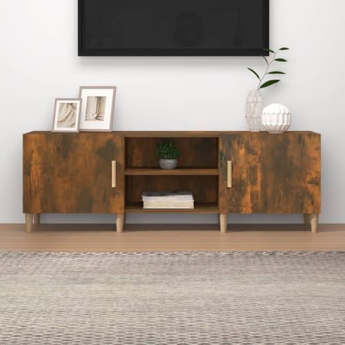 Entertainment Centers & TV Stands-TV Cabinet Smoked Oak 150x30x50cm Holzwerkstoff von LLEZKBR