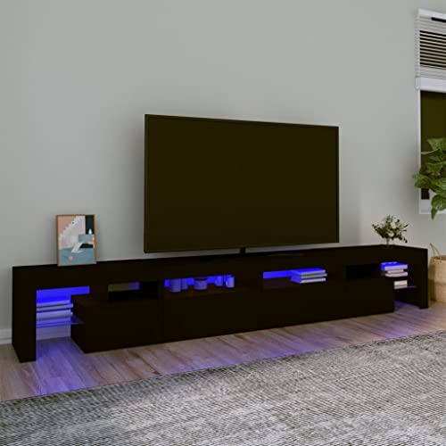 Entertainment Centers & TV Stands-TV Schrank mit LED-Leuchten Schwarz 260x36.5x40cm von LLEZKBR