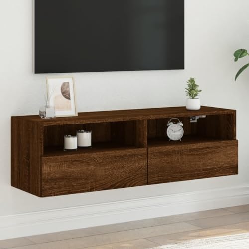 Entertainment Centers & TV Stands-TV Wandschrank Braun Eiche 100x30x30cm Holzwerkstoff von LLEZKBR