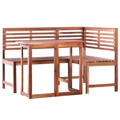 Gartenmöbel-Sets, 2-teiliges Bistro-Set, massives Akazienholz von LLEZKBR