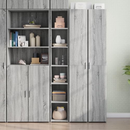 Schränke & Aufbewahrung-Buffets & Sideboards-Highboard Grau Sonoma 30x41x185cm Holzwerkstoff von LLEZKBR