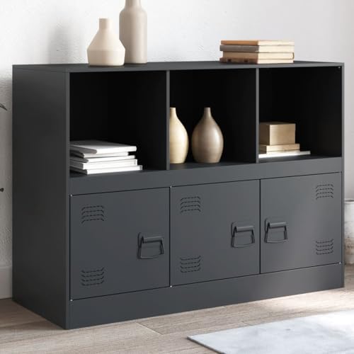 Schränke & Aufbewahrung-Buffets & Sideboards Sideboard Anthrazit 99x39x73cm Stahl von LLEZKBR