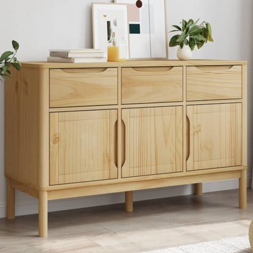 Schränke & Aufbewahrung-Buffets & Sideboards Sideboard Floro Wax Braun 114x43x74cm Massivholz Kiefer von LLEZKBR