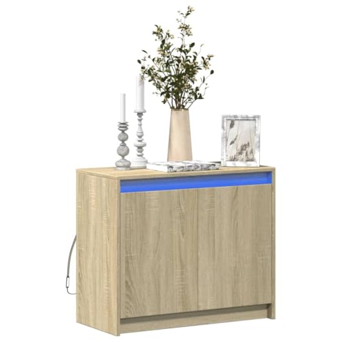 Schränke & Aufbewahrung-Buffets & Sideboards Sideboard mit LED Sonoma Eiche 72x34x61cm Holzwerkstoff von LLEZKBR