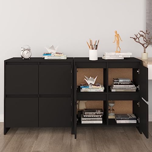 Schränke & Aufbewahrung-Buffets & Sideboards-Sideboards 2 Stück schwarz 70 x 41 x 75 cm Holzwerkstoff von LLEZKBR