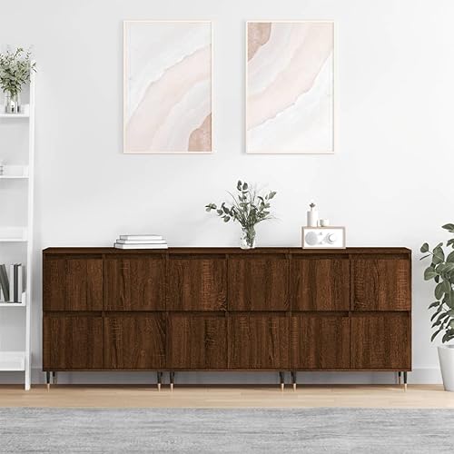 Schränke & Aufbewahrung-Buffets & Sideboards Sideboards 3 Stück Braun Eiche Holzwerkstoff von LLEZKBR