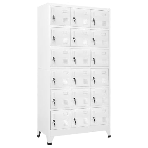 Schränke & Aufbewahrungsschränke & Schließfächer Schließfachschrank mit 18 Fächern Metall 90x40x180 cm von LLEZKBR