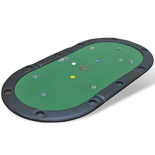 Tables-Poker & Games Tables-10-Player Foldable Poker Tabletop Green von LLEZKBR