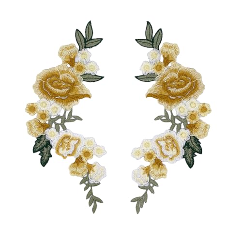 1 Paar bestickte Blumenapplikationen zum Aufnähen auf Kleid, Kleidung, Jeans, Jacken, Taschen, Reparaturen, Kunsthandwerk und Dekoration 1 Paar bestickte Blumenapplikationen zum Aufnähen auf Kleid, Kleidung, Jeans, Jacken, Taschen, Reparaturen, Kunsthandwerk und Dekoration von LLHCF