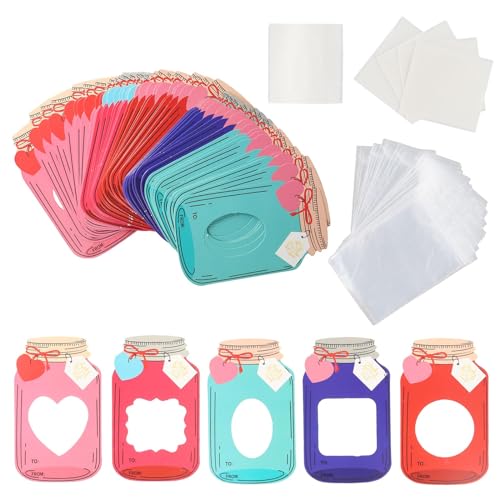 50 Stück Valentinstagskarten für Kinder, Grußkarten für Jungen und Mädchen, buntes Glas, verbreitet Glück zu verschiedenen Anlässen 50 Stück Valentinstagskarten für Kinder, Grußkarten für Jungen und Mädchen, buntes Glas, verbreitet Glück zu verschiedenen Anlässen von LLHCF