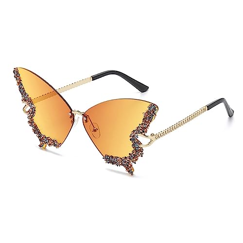LLHCF Schmetterling Strass Katzenauge Frauen randlos kleines Gesicht Schmetterling Brille LLHCF Schmetterling Strass Katzenauge Frauen randlos kleines Gesicht Schmetterling Brille von LLHCF
