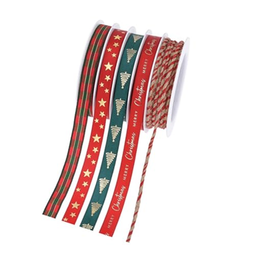 Saisonales Weihnachtsband-Set, Geschenkbox, Geschenkband, Festival, Heimdekoration, Weihnachtskranz, Bastelband, Partyzubehör von LLHCF