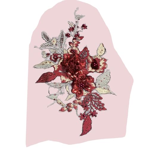 Stickerei-Spitzenapplikation zum Aufnähen, Blumenaufnäher, für Hochzeitskleid, Kleid, Kleidung, Jeans, Jacken, Röcke Stickerei-Spitzenapplikation zum Aufnähen, Blumenaufnäher, für Hochzeitskleid, Kleid, Kleidung, Jeans, Jacken, Röcke von LLHCF