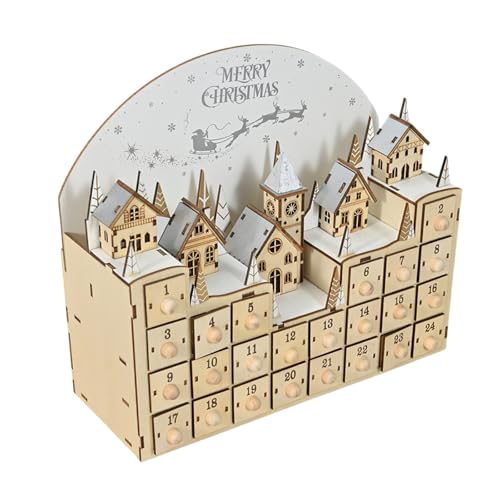 Festival 24 Tage Weihnachten Countdowns Kalender Holz Weihnachten Countdowns Kalender mit LED Szene und 24 Überraschungsschubladen Festival 24 Tage Weihnachten Countdowns Kalender Holz Weihnachten Countdowns Kalender mit LED Szene und 24 Überraschungsschubladen von LLINthy