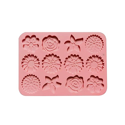 Silikonform mit 12 Mulden, Blumenform, leicht zu lösen, Schokoladenformen, Kuchenformen, Kekse, Silikon-Backzubehör Silikonform mit 12 Mulden, Blumenform, leicht zu lösen, Schokoladenformen, Kuchenformen, Kekse, Silikon-Backzubehör von LLINthy