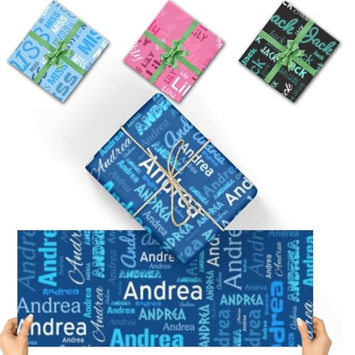 LLLGSH 2 Stück Geschenkpapier personalisiert - Foto Geschenkpapier mit Ihren Lieblingsfoto und einem Wunschtext Bedruckt - 70 x50cm - großartige Geschenkverpackung zu jedem Anlass von LLLGSH