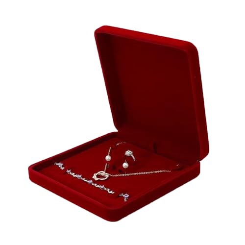 LLLmhuaa Schmuckschatulle aus Samt für Ringe, Halsketten, Ohrringe, Armbänder, Präsentationstablett, eleganter Organizer für besondere Anlässe von LLLmhuaa