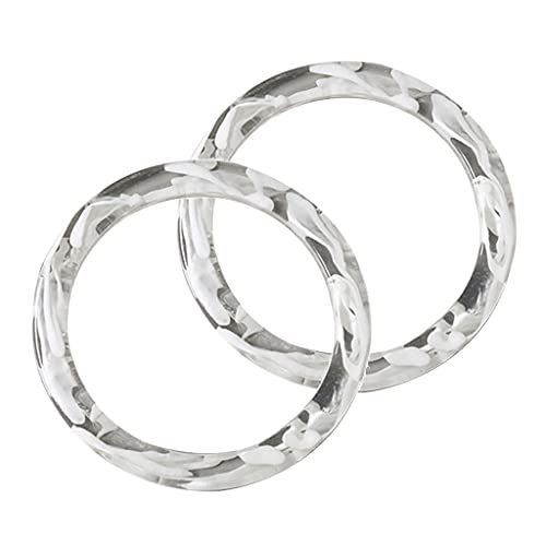 LLLucky 2 Stück Ring Design Harz Geldbörse Griff für Taschengriffe Ersatz DIY Handwerk Weiß von LLLucky