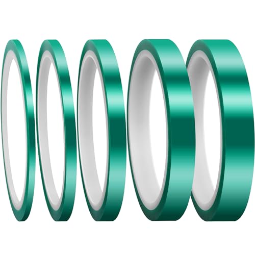 LLMtn 5 Rollen Hitzebeständiges Klebeband Elektriker KlebebandWärmeübertragungs Band Sublimation Klebeband Isolierbänder Kapton Tape für Elektronik Leiterplatte Wärmeübertragung (3/5/8/12/15mmX33M) von LLMtn