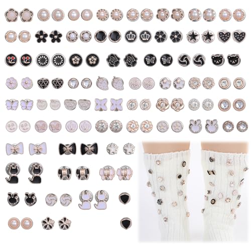 122 Set Broschennadeln, Anstecknadeln für Socken, Strass, Brosche für Frauen, Junk-Socken-Charms, Knopfnadeln für Schuhe, Sneakers, Hemden, Hüte, Kleidung von LLOUSSAK