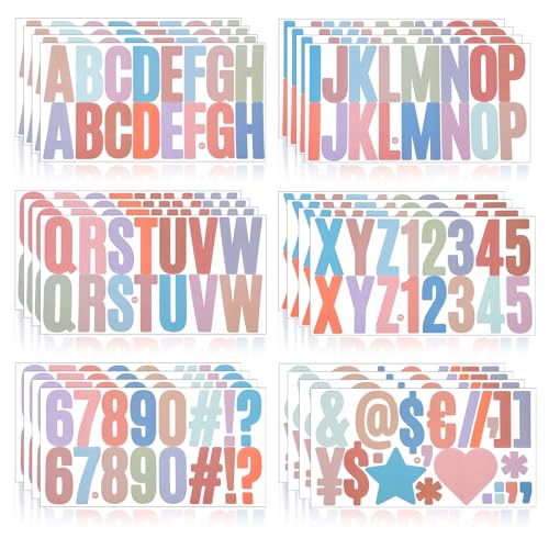 24 Blätter Buchstaben Aufkleber, Selbstklebende Vinyl Alphabetaufkleber Wetterfeste Buchstaben Aufkleber Bunte klebebuchstaben Aufkleber für DIY Scrapbooking Briefkasten-Marker Dekorative Kunst von LLOUSSAK