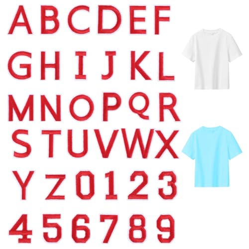 72 Stück Aufnäher zum Aufbügeln Buchstaben, Alphabet A bis Z Patches mit gebügeltem Klebstoff, Dekorieren Reparatur Brief Patches für Kleidung, Alphabet bestickte Patches für T-Shirts, Jeans, Jacken, von LLOUSSAK