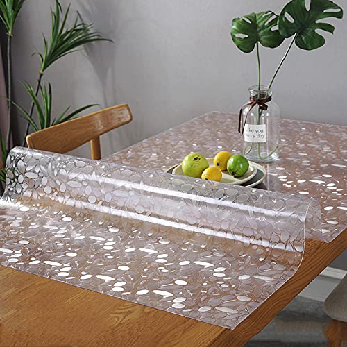 LLPEIJIE026 Haushalt Transparent PVC Tischdecke Tischmatte,Tischdecke mit Kristalldruck,Plastik Schutzfolie,wasserdichte,abwischbare Tischdecke,für Camping Im Freien,Party,Garten (100x180cm(39x71in)) von LLPEIJIE026