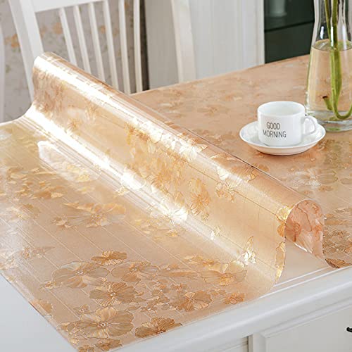 LLPEIJIE026 PVC Tischdecke Transparent,Tischdecke mit Kristalldruck,Tischfolie Durchsichtig Schutztischdecke,Tischschutzfolie Fettdicht Wasserdicht,für Esstisch,Freien,Party,Garten (60x80cm(24x32in)) von LLPEIJIE026