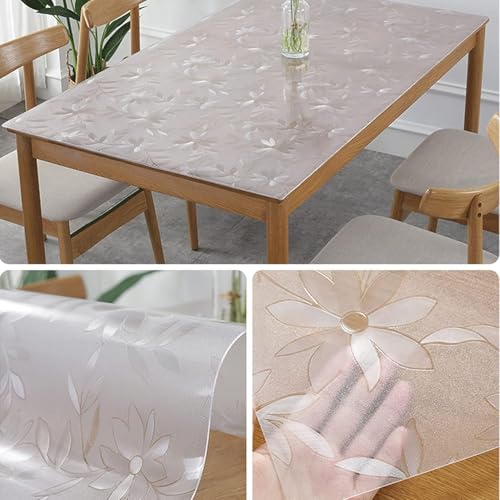 Tischfolie 2mm Transparent,Klar Tischdecke Tischschutz Schutzfolie weich PVC Kunststoffplatte,Einseitig Matt,Keine Blasenbildung,für Glastisch & Hochglanzlack neu im Sortiment (100x100cm(39x39in)) von LLPEIJIE026